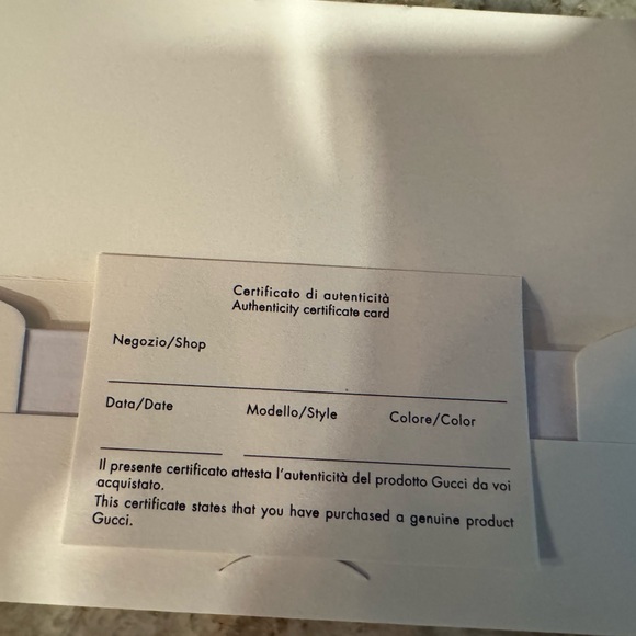 Gucci Authenticity Certificate Card main image 6
